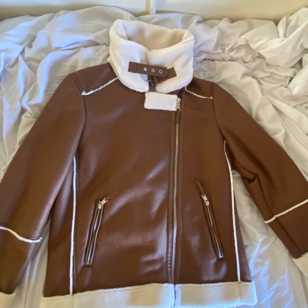 Brown faux fur Women's Jacket